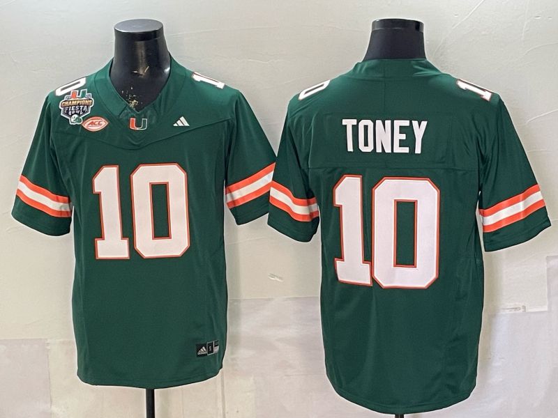 Men 2026 Miami Hurricanes #10 Toney Green 3th generations Limited NCAA Jersey 052->ncaa teams->NCAA Jersey